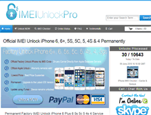 Tablet Screenshot of imeiunlockpro.com